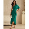 image:imageANRABESS Womens One Shoulder Formal Midi Dresses 2026 Summer Wrap High Slit Beach Wedding Guest Party Cocktail Maxi DressLake