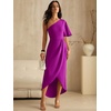image:imageANRABESS Womens One Shoulder Formal Midi Dresses 2026 Summer Wrap High Slit Beach Wedding Guest Party Cocktail Maxi DressPurple