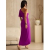 image:imageANRABESS Womens One Shoulder Formal Midi Dresses 2026 Summer Wrap High Slit Beach Wedding Guest Party Cocktail Maxi DressPurple