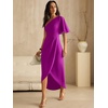 image:imageANRABESS Womens One Shoulder Formal Midi Dresses 2026 Summer Wrap High Slit Beach Wedding Guest Party Cocktail Maxi DressPurple
