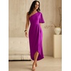 image:imageANRABESS Womens One Shoulder Formal Midi Dresses 2026 Summer Wrap High Slit Beach Wedding Guest Party Cocktail Maxi DressPurple