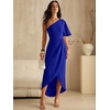 image:imageANRABESS Womens One Shoulder Formal Midi Dresses 2026 Summer Wrap High Slit Beach Wedding Guest Party Cocktail Maxi DressRoyal Blue