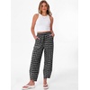 image:imageANRABESS Womens Striped Gingham Pants Summer Lounge Cute PJ Bottom Plaid Pants Casual Wide Leg Beach Trouser with PocketsMulti Black Plaid