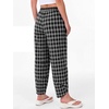 image:imageANRABESS Womens Striped Gingham Pants Summer Lounge Cute PJ Bottom Plaid Pants Casual Wide Leg Beach Trouser with PocketsMulti Black Plaid