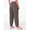 image:imageANRABESS Womens Striped Gingham Pants Summer Lounge Cute PJ Bottom Plaid Pants Casual Wide Leg Beach Trouser with PocketsMulti Coffee Plaid