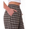 image:imageANRABESS Womens Striped Gingham Pants Summer Lounge Cute PJ Bottom Plaid Pants Casual Wide Leg Beach Trouser with PocketsMulti Coffee Plaid