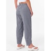 image:imageANRABESS Womens Striped Gingham Pants Summer Lounge Cute PJ Bottom Plaid Pants Casual Wide Leg Beach Trouser with PocketsNavy Blue White Plaid