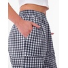 image:imageANRABESS Womens Striped Gingham Pants Summer Lounge Cute PJ Bottom Plaid Pants Casual Wide Leg Beach Trouser with PocketsNavy Blue White Plaid