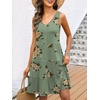 image:imageANRABESS Womens Summer Beach Vacation Dresses V Neck Sleeveless Casual Button Down A Line Swing Mini Sundresses with PocketsFloral Green