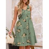 image:imageANRABESS Womens Summer Beach Vacation Dresses V Neck Sleeveless Casual Button Down A Line Swing Mini Sundresses with PocketsFloral Green