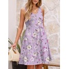image:imageANRABESS Womens Summer Beach Vacation Dresses V Neck Sleeveless Casual Button Down A Line Swing Mini Sundresses with PocketsFloral Purple