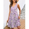 image:imageANRABESS Womens Summer Beach Vacation Dresses V Neck Sleeveless Casual Button Down A Line Swing Mini Sundresses with PocketsFloral Purple
