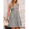 image:imageANRABESS Womens Summer Beach Vacation Dresses V Neck Sleeveless Casual Button Down A Line Swing Mini Sundresses with PocketsKhaki Polka Dot Gray