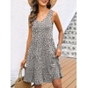 image:imageANRABESS Womens Summer Beach Vacation Dresses V Neck Sleeveless Casual Button Down A Line Swing Mini Sundresses with PocketsKhaki Polka Dot Gray