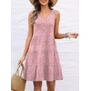 image:imageANRABESS Womens Summer Beach Vacation Dresses V Neck Sleeveless Casual Button Down A Line Swing Mini Sundresses with PocketsPink Floral