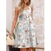 image:imageANRABESS Womens Summer Beach Vacation Dresses V Neck Sleeveless Casual Button Down A Line Swing Mini Sundresses with PocketsPrinted White