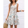 image:imageANRABESS Womens Summer Beach Vacation Dresses V Neck Sleeveless Casual Button Down A Line Swing Mini Sundresses with PocketsPrinted White