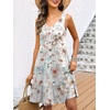 image:imageANRABESS Womens Summer Beach Vacation Dresses V Neck Sleeveless Casual Button Down A Line Swing Mini Sundresses with PocketsPrinted White
