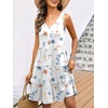 image:imageANRABESS Womens Summer Beach Vacation Dresses V Neck Sleeveless Casual Button Down A Line Swing Mini Sundresses with PocketsWhite Blue Floral