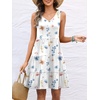 image:imageANRABESS Womens Summer Beach Vacation Dresses V Neck Sleeveless Casual Button Down A Line Swing Mini Sundresses with PocketsWhite Blue Floral