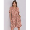 image:imageANRABESS Womens Summer Casual Dress VNeck Ruffle Sleeve Tiered Mini Dress Soft Comfy Fabric with Pockets for AllDay WearApricot Red Floral