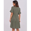 image:imageANRABESS Womens Summer Casual Dress VNeck Ruffle Sleeve Tiered Mini Dress Soft Comfy Fabric with Pockets for AllDay WearArmy Green
