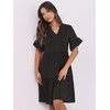 image:imageANRABESS Womens Summer Casual Dress VNeck Ruffle Sleeve Tiered Mini Dress Soft Comfy Fabric with Pockets for AllDay WearBlack