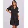 image:imageANRABESS Womens Summer Casual Dress VNeck Ruffle Sleeve Tiered Mini Dress Soft Comfy Fabric with Pockets for AllDay WearBlack