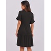 image:imageANRABESS Womens Summer Casual Dress VNeck Ruffle Sleeve Tiered Mini Dress Soft Comfy Fabric with Pockets for AllDay WearBlack