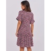 image:imageANRABESS Womens Summer Casual Dress VNeck Ruffle Sleeve Tiered Mini Dress Soft Comfy Fabric with Pockets for AllDay WearBlack Pink Floral