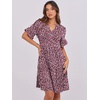 image:imageANRABESS Womens Summer Casual Dress VNeck Ruffle Sleeve Tiered Mini Dress Soft Comfy Fabric with Pockets for AllDay WearBlack Pink Floral