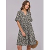image:imageANRABESS Womens Summer Casual Dress VNeck Ruffle Sleeve Tiered Mini Dress Soft Comfy Fabric with Pockets for AllDay WearBlack White Floral