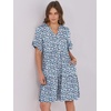 image:imageANRABESS Womens Summer Casual Dress VNeck Ruffle Sleeve Tiered Mini Dress Soft Comfy Fabric with Pockets for AllDay WearBlue White Floral