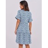 image:imageANRABESS Womens Summer Casual Dress VNeck Ruffle Sleeve Tiered Mini Dress Soft Comfy Fabric with Pockets for AllDay WearBlue White Floral