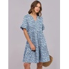image:imageANRABESS Womens Summer Casual Dress VNeck Ruffle Sleeve Tiered Mini Dress Soft Comfy Fabric with Pockets for AllDay WearBlue White Floral