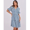 image:imageANRABESS Womens Summer Casual Dress VNeck Ruffle Sleeve Tiered Mini Dress Soft Comfy Fabric with Pockets for AllDay WearBlue White Floral
