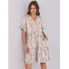 image:imageANRABESS Womens Summer Casual Dress VNeck Ruffle Sleeve Tiered Mini Dress Soft Comfy Fabric with Pockets for AllDay WearCoral Floral