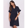image:imageANRABESS Womens Summer Casual Dress VNeck Ruffle Sleeve Tiered Mini Dress Soft Comfy Fabric with Pockets for AllDay WearDeep Navy Blue