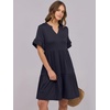 image:imageANRABESS Womens Summer Casual Dress VNeck Ruffle Sleeve Tiered Mini Dress Soft Comfy Fabric with Pockets for AllDay WearDeep Navy Blue