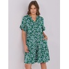 image:imageANRABESS Womens Summer Casual Dress VNeck Ruffle Sleeve Tiered Mini Dress Soft Comfy Fabric with Pockets for AllDay WearGreen Blue Floral