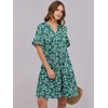 image:imageANRABESS Womens Summer Casual Dress VNeck Ruffle Sleeve Tiered Mini Dress Soft Comfy Fabric with Pockets for AllDay WearGreen Blue Floral