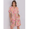 image:imageANRABESS Womens Summer Casual Dress VNeck Ruffle Sleeve Tiered Mini Dress Soft Comfy Fabric with Pockets for AllDay WearGrey Pink Floral