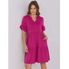 image:imageANRABESS Womens Summer Casual Dress VNeck Ruffle Sleeve Tiered Mini Dress Soft Comfy Fabric with Pockets for AllDay WearHot Pink