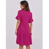 image:imageANRABESS Womens Summer Casual Dress VNeck Ruffle Sleeve Tiered Mini Dress Soft Comfy Fabric with Pockets for AllDay WearHot Pink
