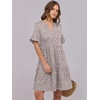 image:imageANRABESS Womens Summer Casual Dress VNeck Ruffle Sleeve Tiered Mini Dress Soft Comfy Fabric with Pockets for AllDay WearKhaki Polka Dot Gray