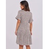 image:imageANRABESS Womens Summer Casual Dress VNeck Ruffle Sleeve Tiered Mini Dress Soft Comfy Fabric with Pockets for AllDay WearKhaki Polka Dot Gray