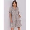 image:imageANRABESS Womens Summer Casual Dress VNeck Ruffle Sleeve Tiered Mini Dress Soft Comfy Fabric with Pockets for AllDay WearKhaki Polka Dot Gray