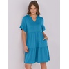 image:imageANRABESS Womens Summer Casual Dress VNeck Ruffle Sleeve Tiered Mini Dress Soft Comfy Fabric with Pockets for AllDay WearLake Blue