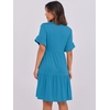 image:imageANRABESS Womens Summer Casual Dress VNeck Ruffle Sleeve Tiered Mini Dress Soft Comfy Fabric with Pockets for AllDay WearLake Blue