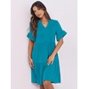 image:imageANRABESS Womens Summer Casual Dress VNeck Ruffle Sleeve Tiered Mini Dress Soft Comfy Fabric with Pockets for AllDay WearLake Blue